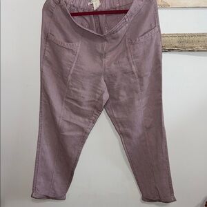 Lavender Linen Cropped Pants
